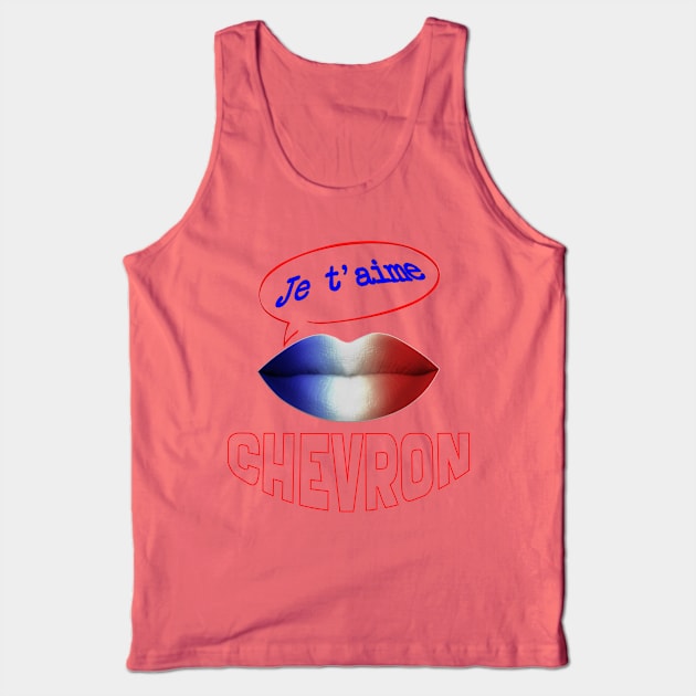 FRANCE JE TAIME CHEVRON Tank Top by ShamSahid